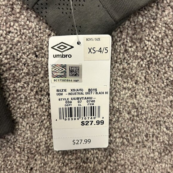 Umbro Kids Tech Soccer Full Zip Jacket Size XS (4/5) Gray Zipped Pockets NWT - Picture 13 of 14